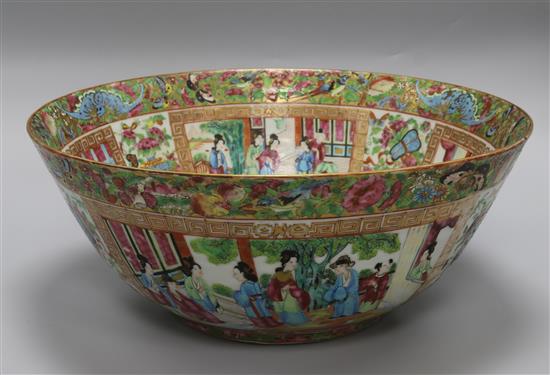 A Chinese Canton enamelled punch bowl